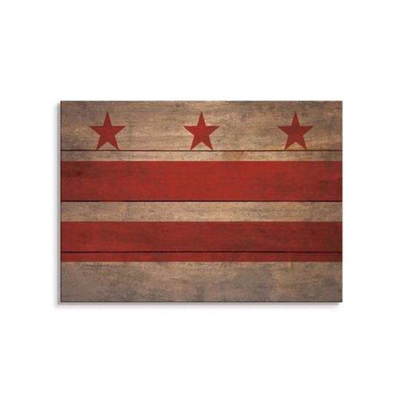 WILE E. WOOD 20 x 14 in. District of Columbia Flag Wood Art FLDC-2014